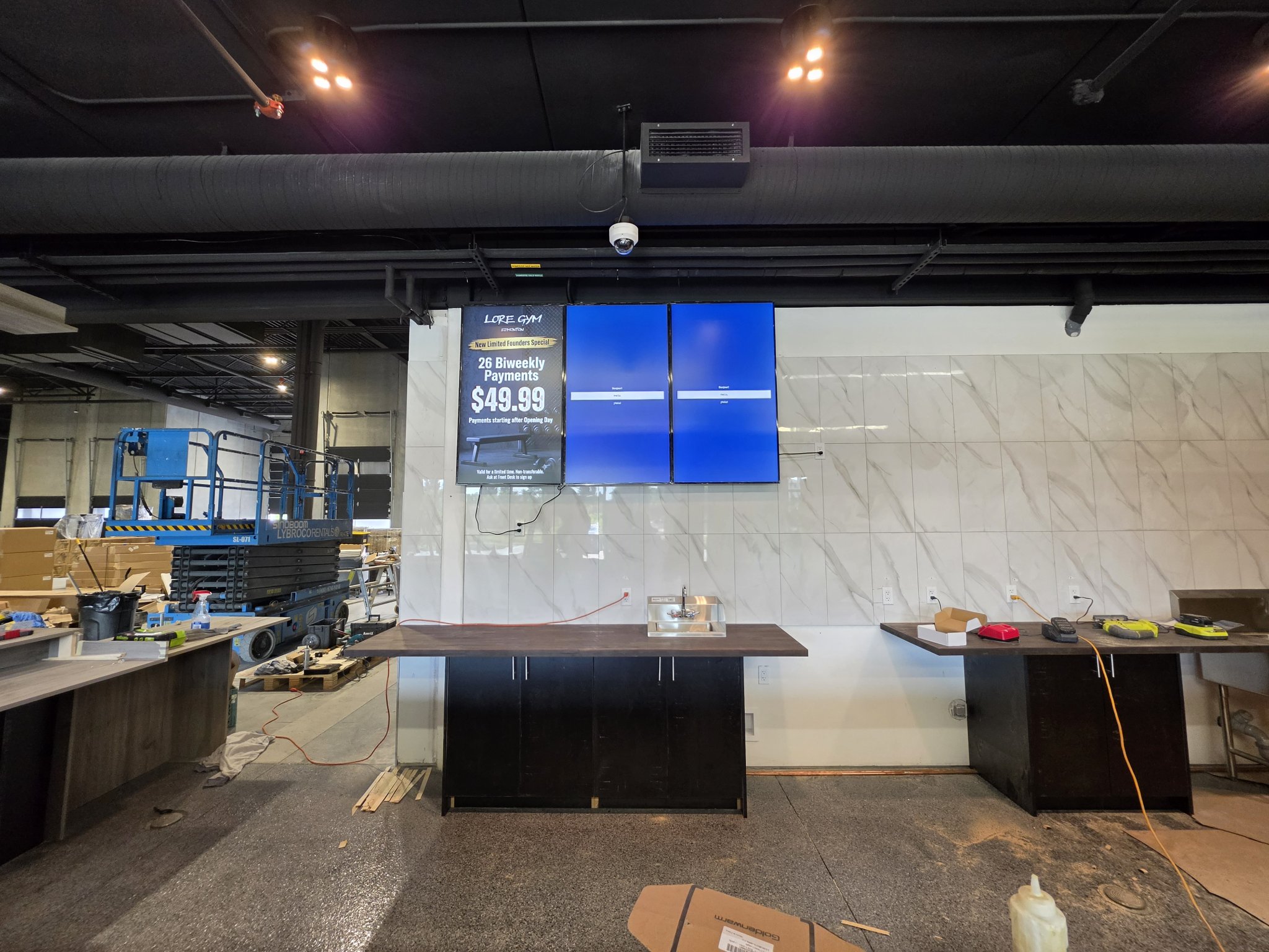 Digital menu board wall in Kelowna - commercial display installation