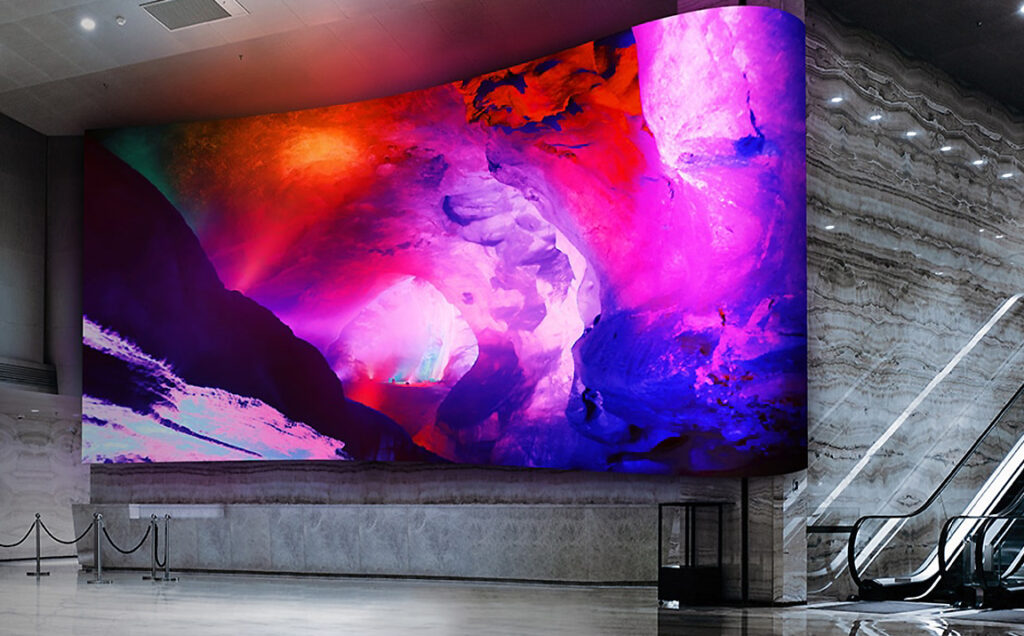 LED video wall installation Kelowna Okanagan - curved commercial display