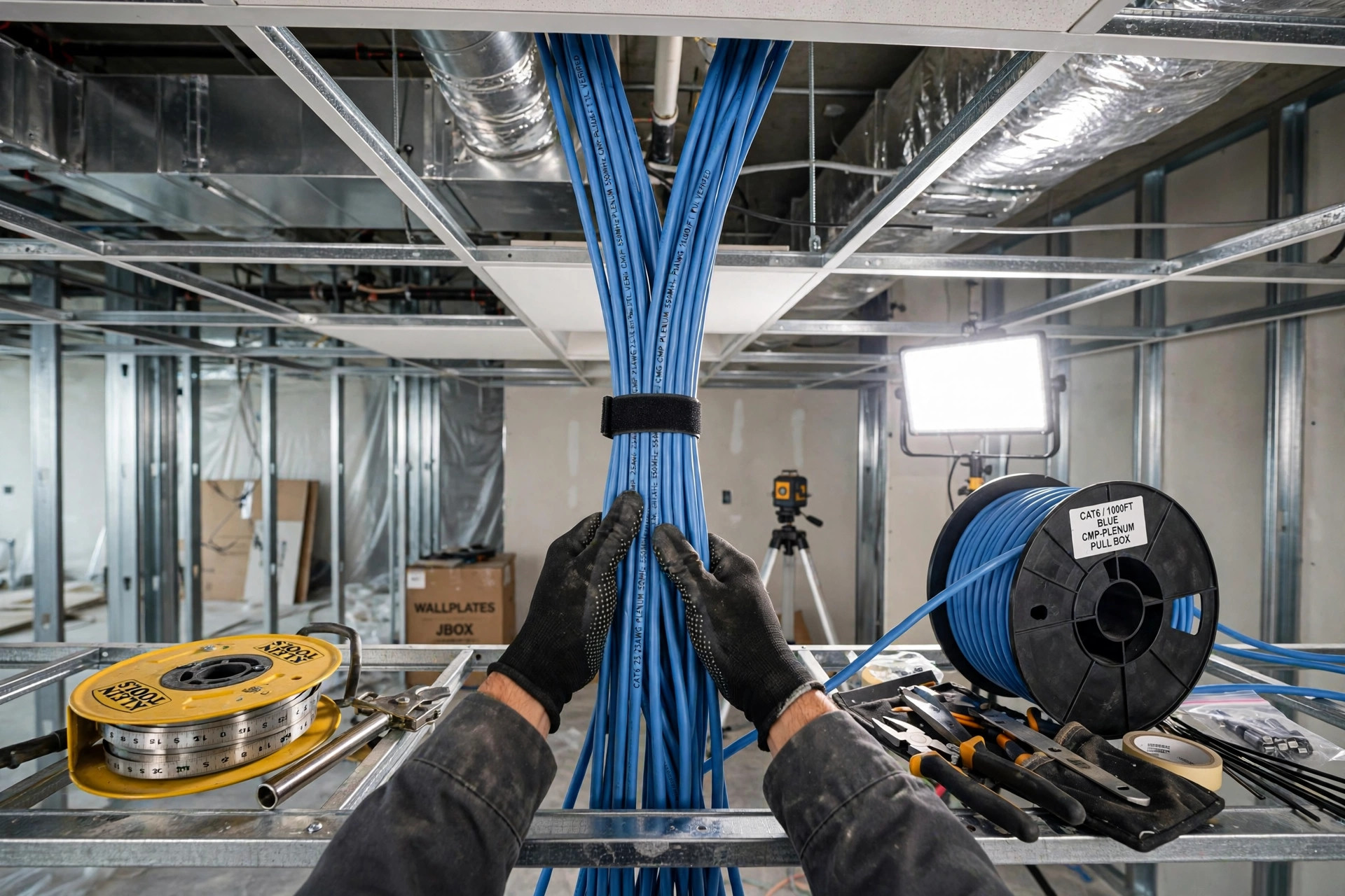 Cat6 structured cabling Lake Country Okanagan - commercial install