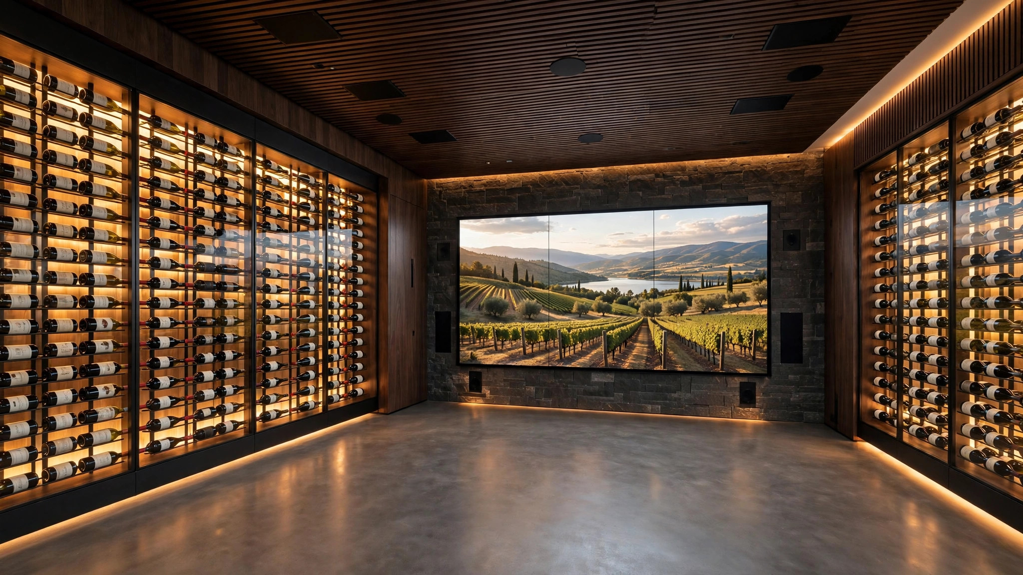 Naramata winery tasting room AV - LED video wall, Okanagan Valley